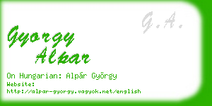 gyorgy alpar business card
