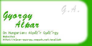 gyorgy alpar business card